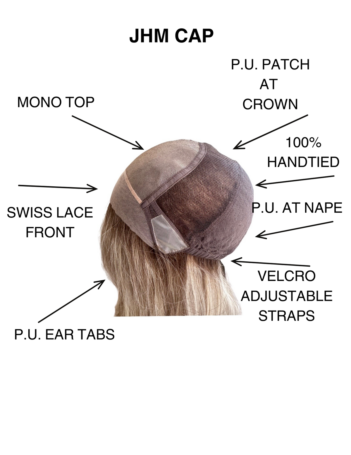 HUMAN HAIR HAND TIED MONO TOP W/ LACE FRONT WIG (MEDIUM CAP) # 8756
