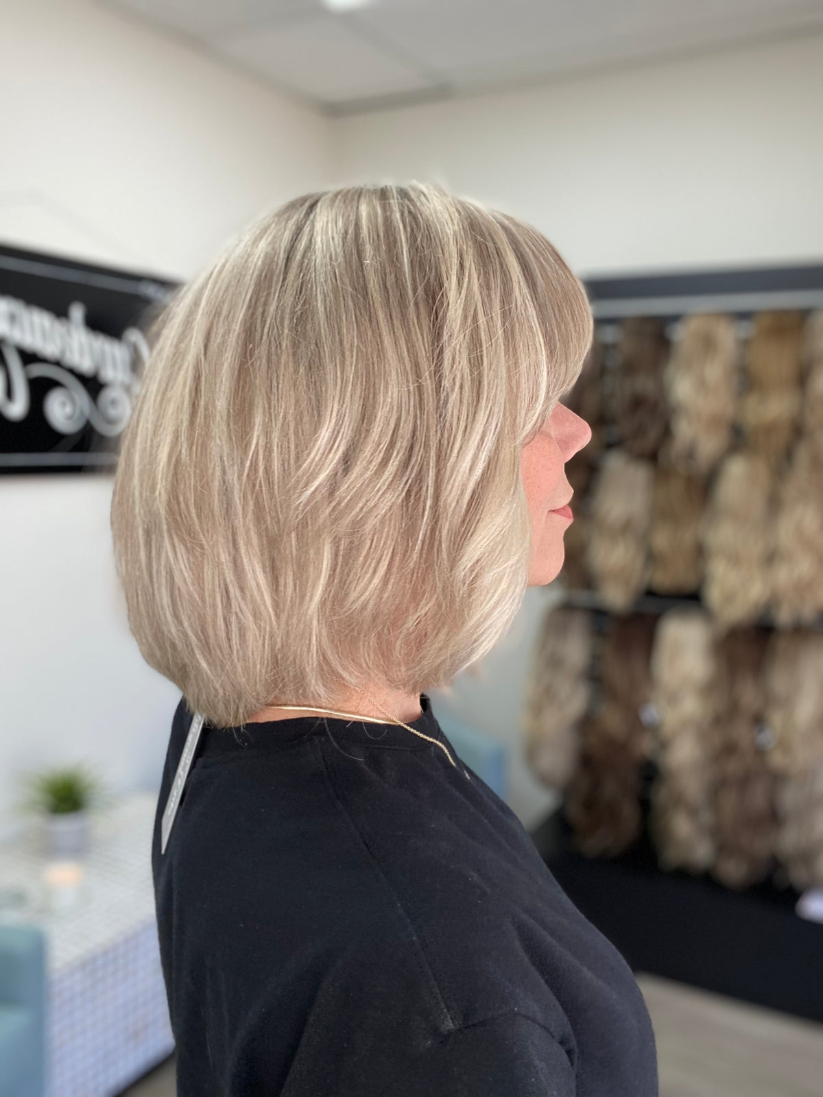 HUMAN HAIR EUROPEAN HAND TIED SHORT MONO TOP WIG (MEDIUM CAP) # 8768