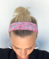 Clutch Fitness 2" Headband (Pink and Grey)