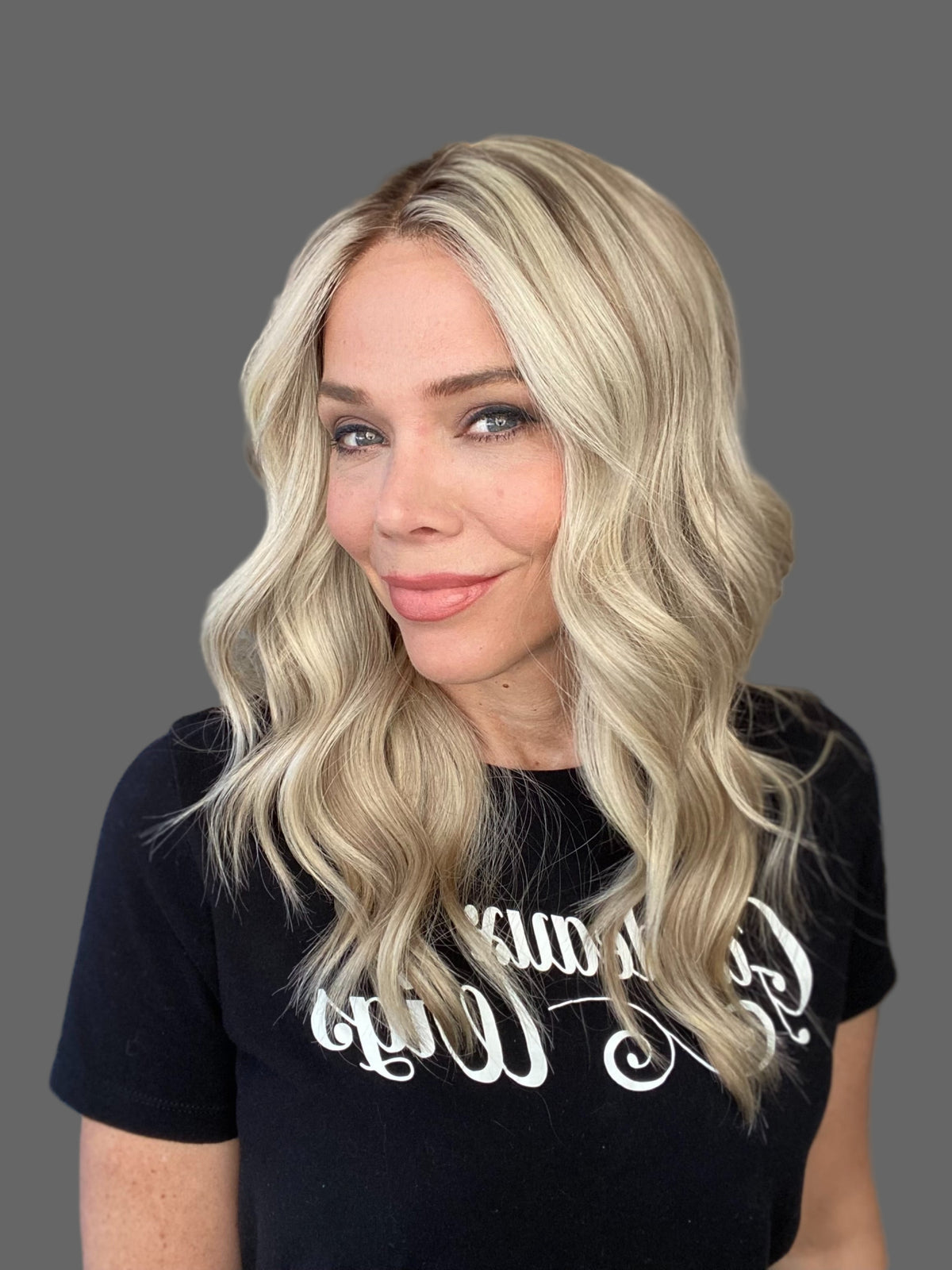 HUMAN HAIR HAND TIED DOUBLE MONO TOP WIG (MEDIUM CAP) # G-8409