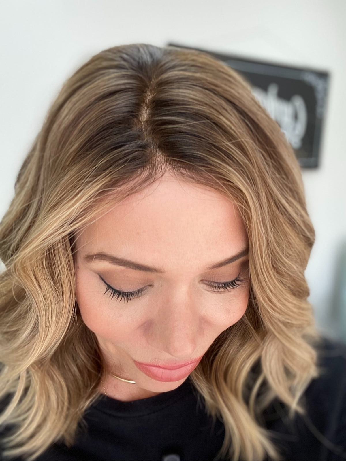 HUMAN HAIR HAND TIED MONO TOP WIG (MEDIUM CAP) # 8673