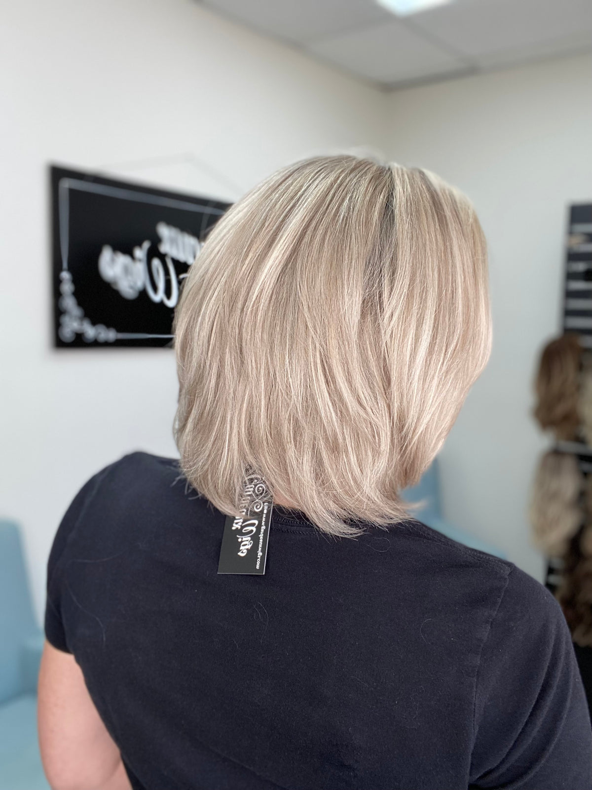 HUMAN HAIR EUROPEAN HAND TIED SHORT MONO TOP WIG (MEDIUM CAP) #8761