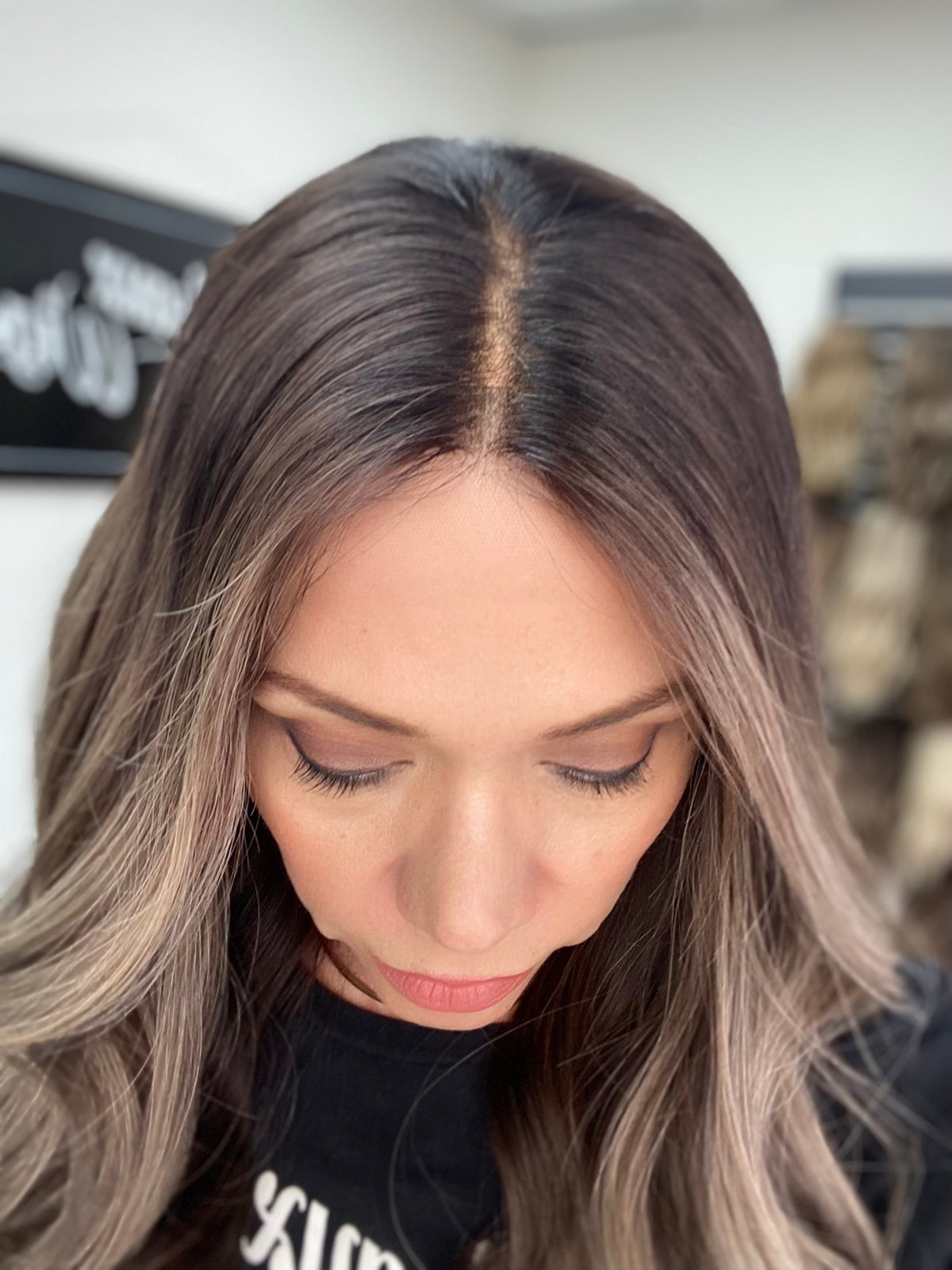 HUMAN HAIR LACE TOP WIG (MEDIUM CAP) # 8777