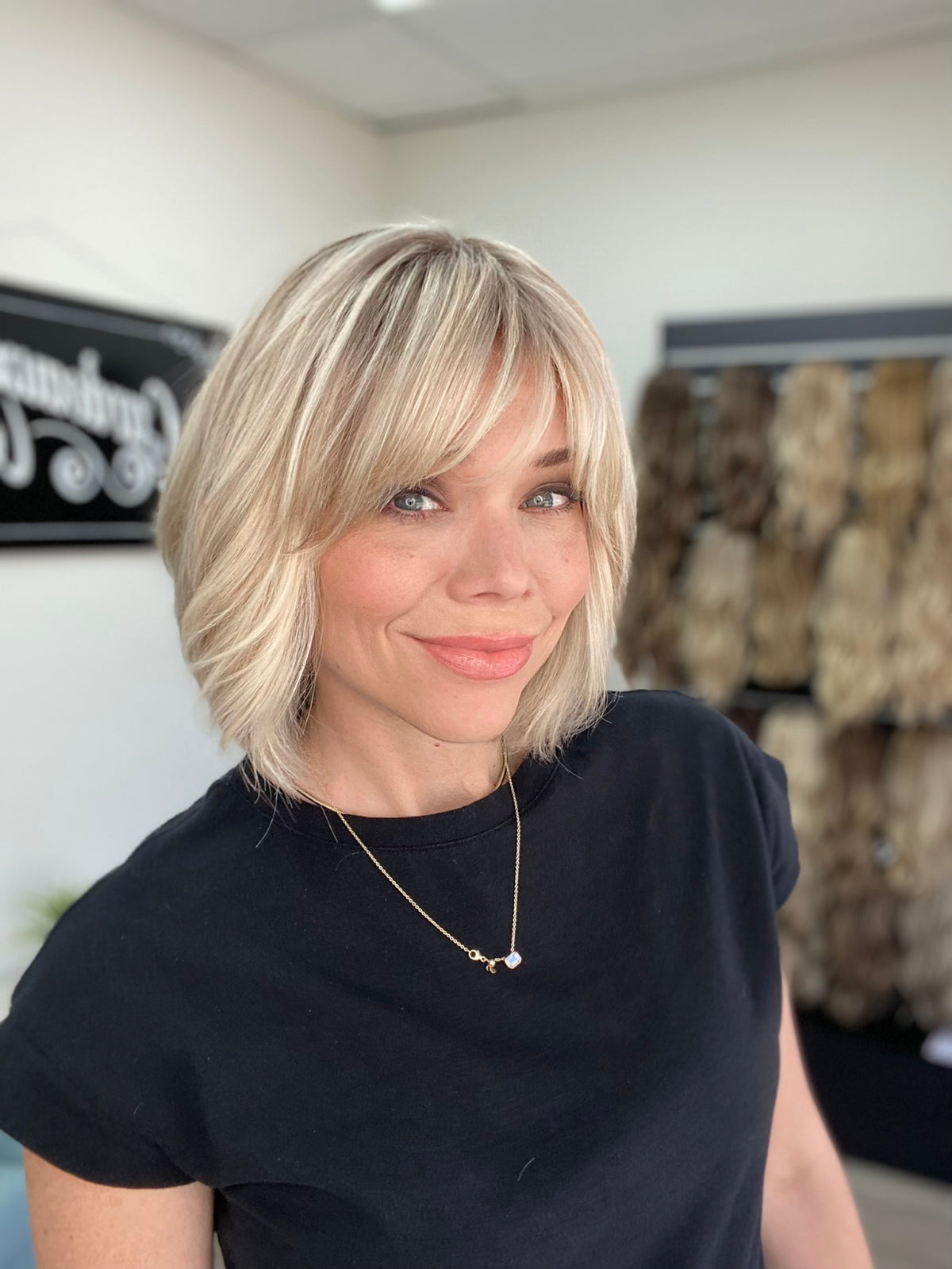 HUMAN HAIR EUROPEAN HAND TIED SHORT MONO TOP WIG (MEDIUM CAP) # 8768