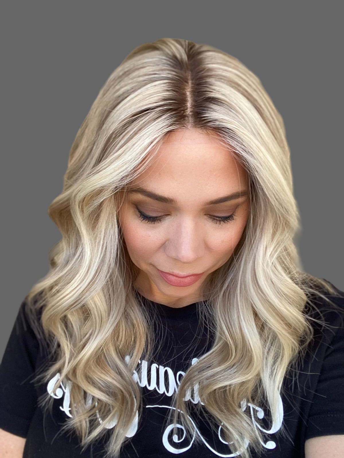 HUMAN HAIR HAND TIED DOUBLE MONO TOP WIG (MEDIUM CAP) # G-8409