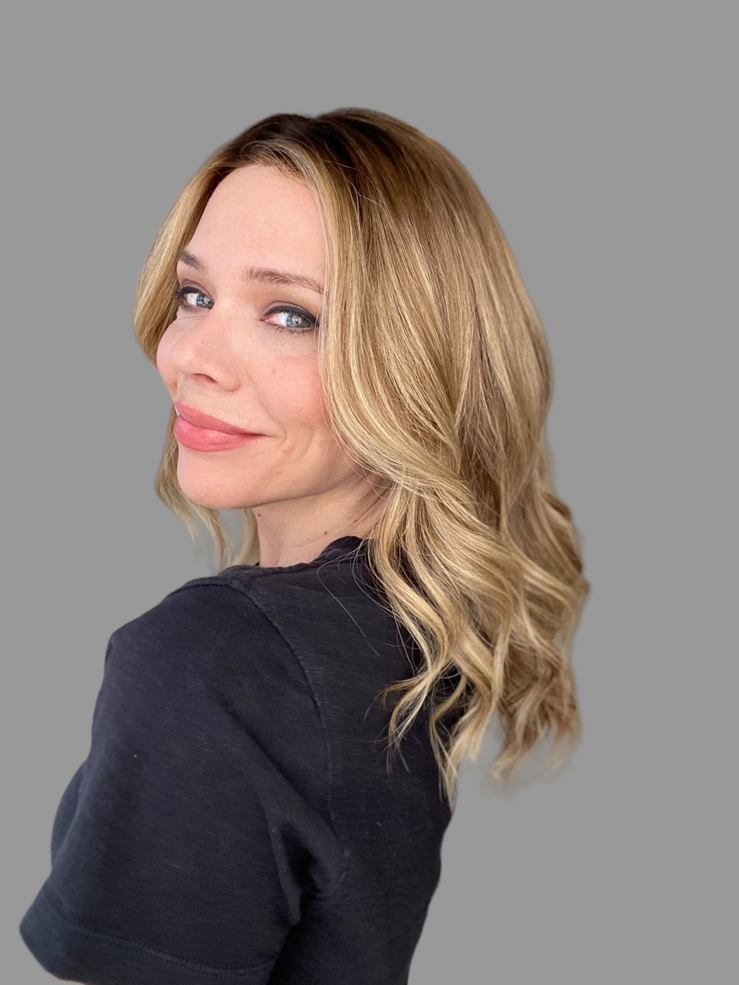 HUMAN HAIR HAND TIED MONO TOP WIG (MEDIUM CAP). # 8570