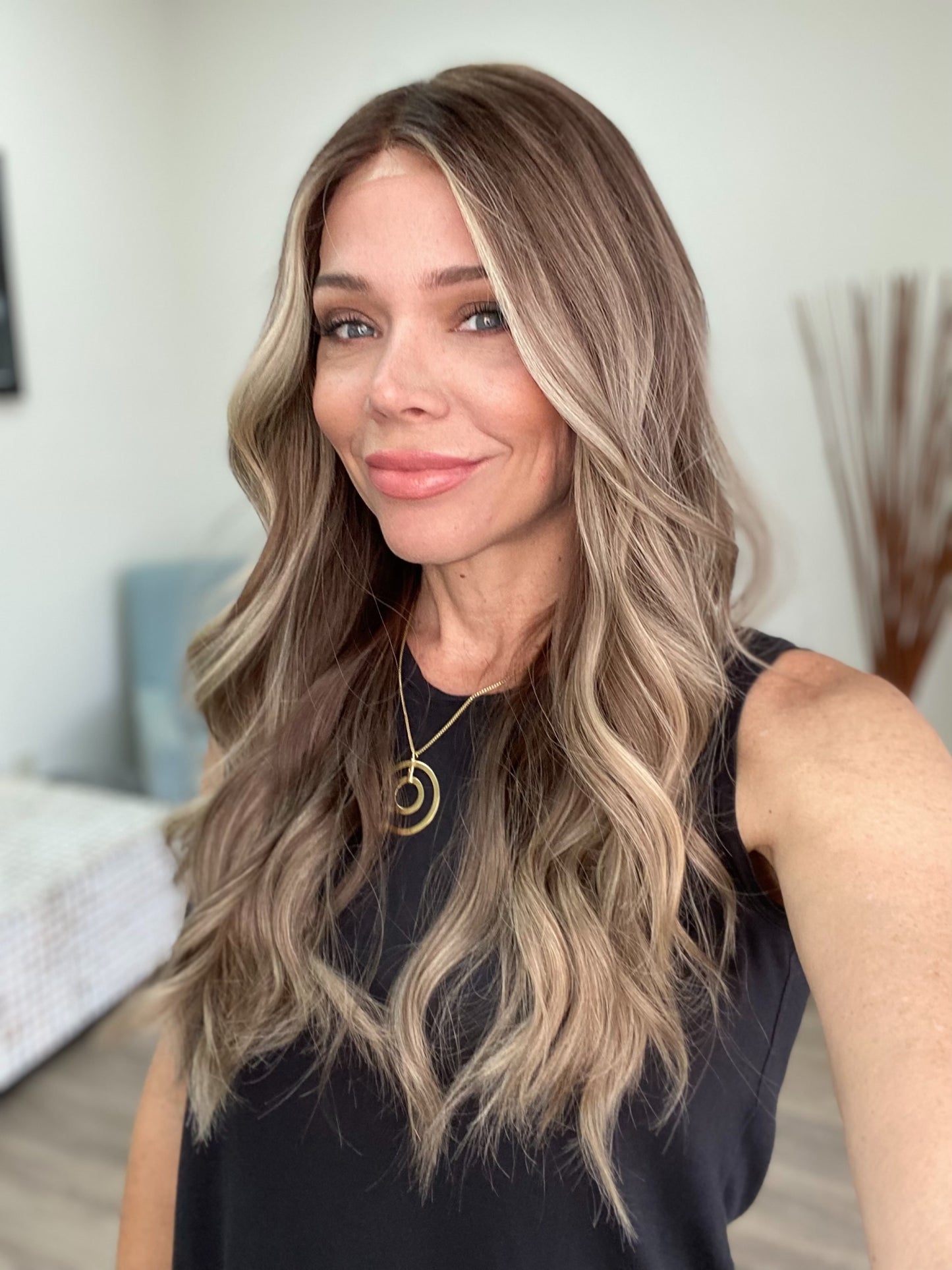 HUMAN HAIR HAND TIED DOUBLE LACE TOP WIG (MEDIUM CAP) # 8694