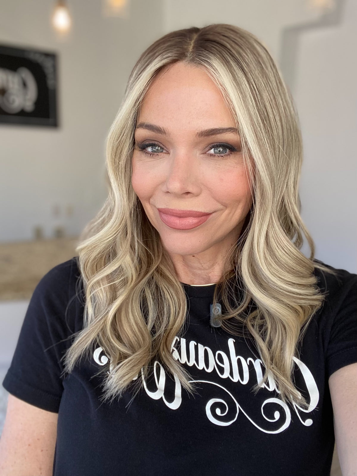 HUMAN HAIR HAND TIED MONO TOP W/ LACE FRONT WIG # G-8646
