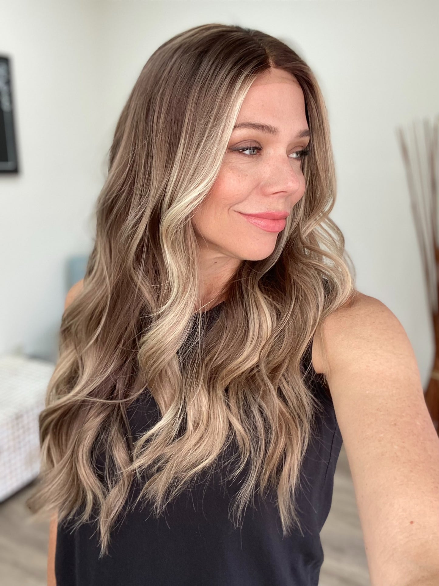 HUMAN HAIR HAND TIED DOUBLE LACE TOP WIG (MEDIUM CAP) # 8694