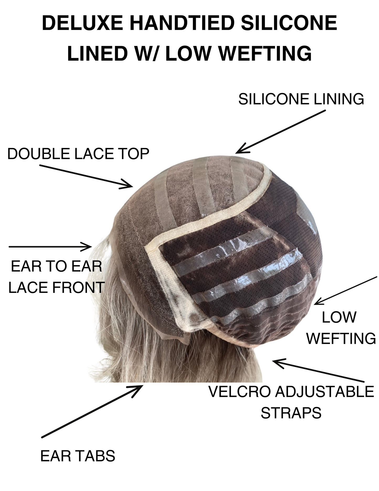 STOCK # JL2-320 GARDEAUX DELUXE HAND TIED SILICONE LINED WIG (MEDIUM CAP)