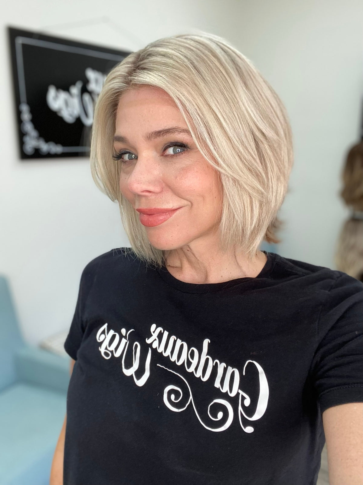 HUMAN HAIR EUROPEAN HAND TIED SHORT MONO TOP WIG (MEDIUM CAP) #8761