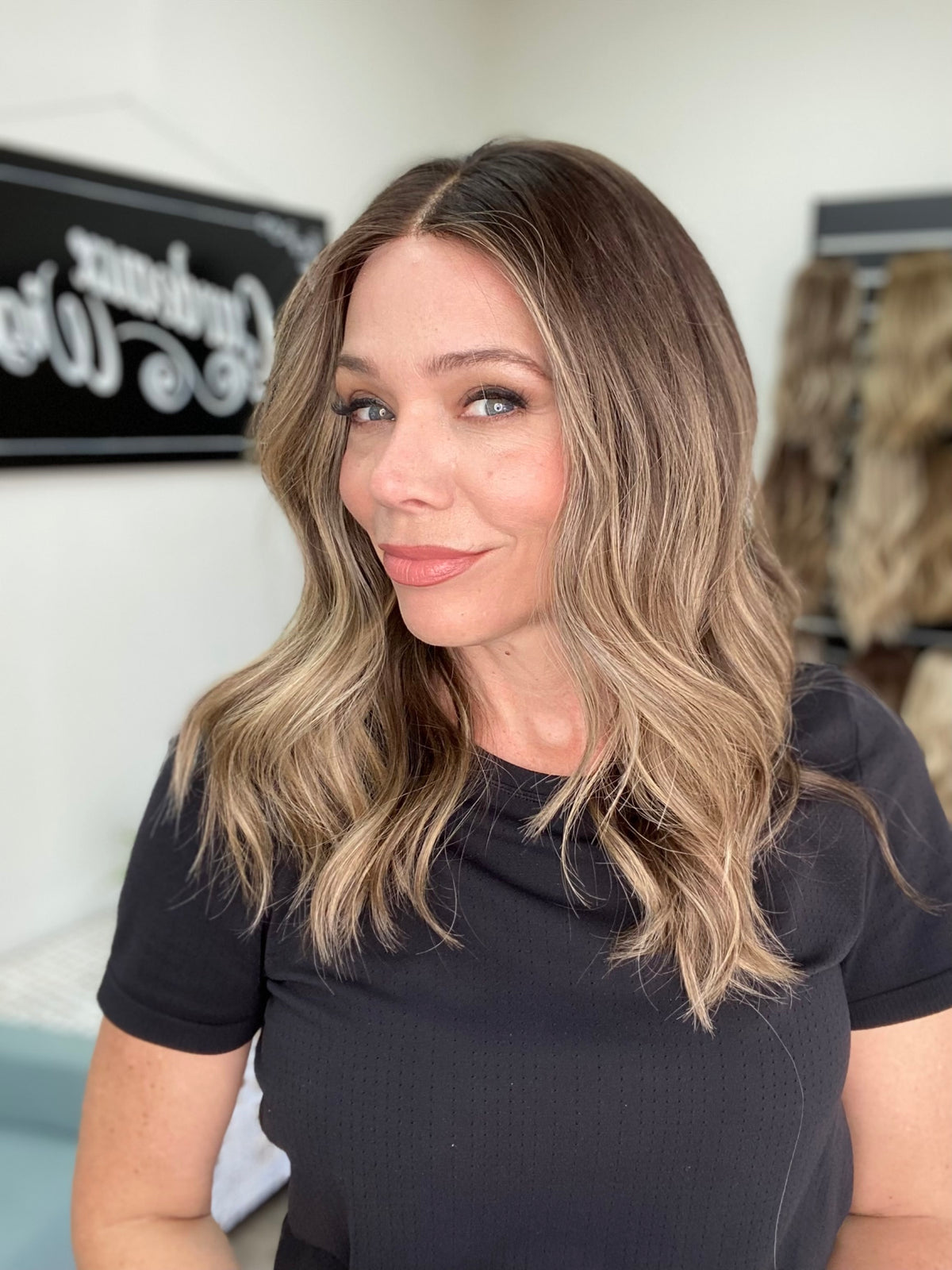 HUMAN HAIR HAND TIED MONO TOP WIG (MEDIUM CAP) # 8755