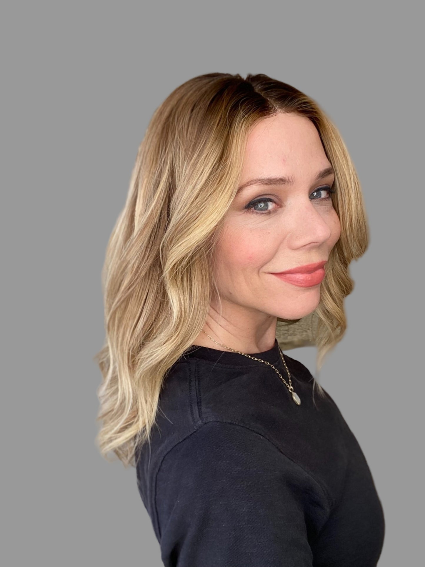 HUMAN HAIR HAND TIED MONO TOP WIG (MEDIUM CAP). # 8570