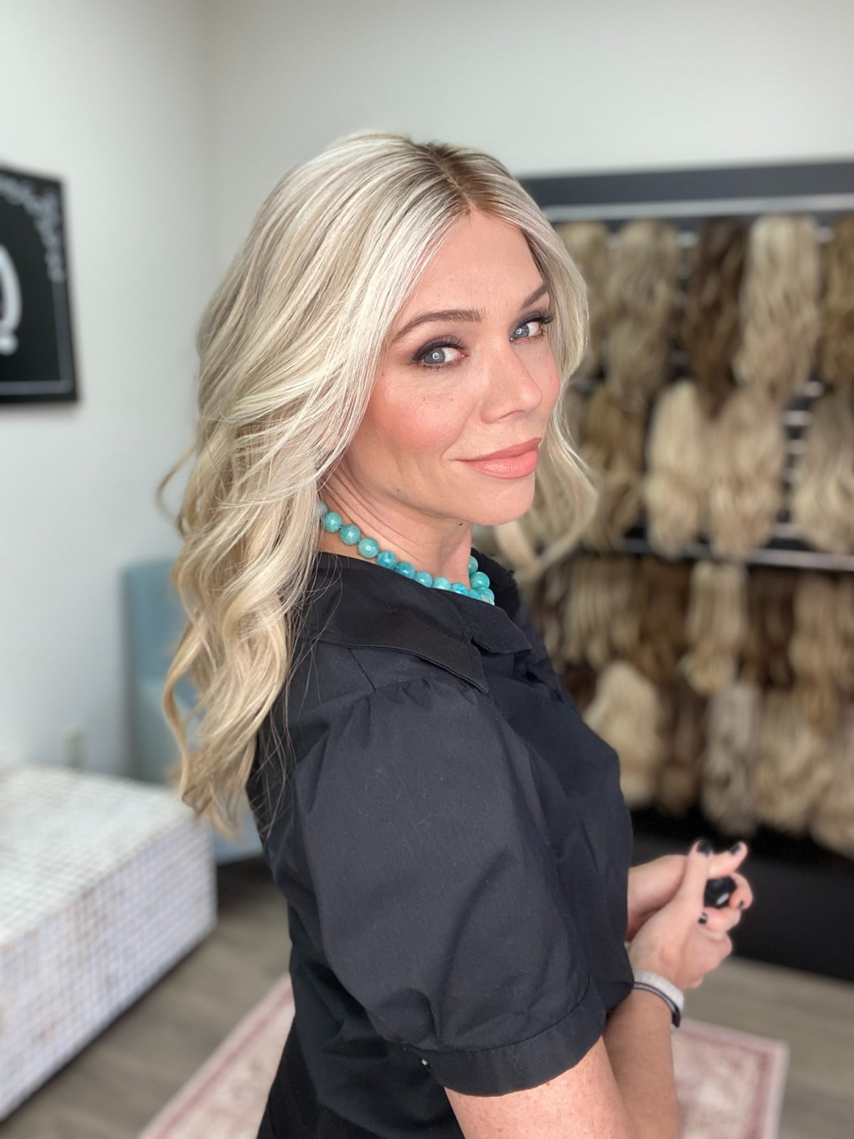 HUMAN HAIR HAND TIED DOUBLE MONO TOP WIG (MEDIUM CAP) # 8751