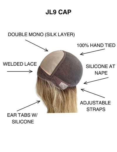 STOCK #  JL9300.13 GARDEAUX DELUXE HAND TIED DOUBLE MONO TOP WIG (MEDIUM CAP)