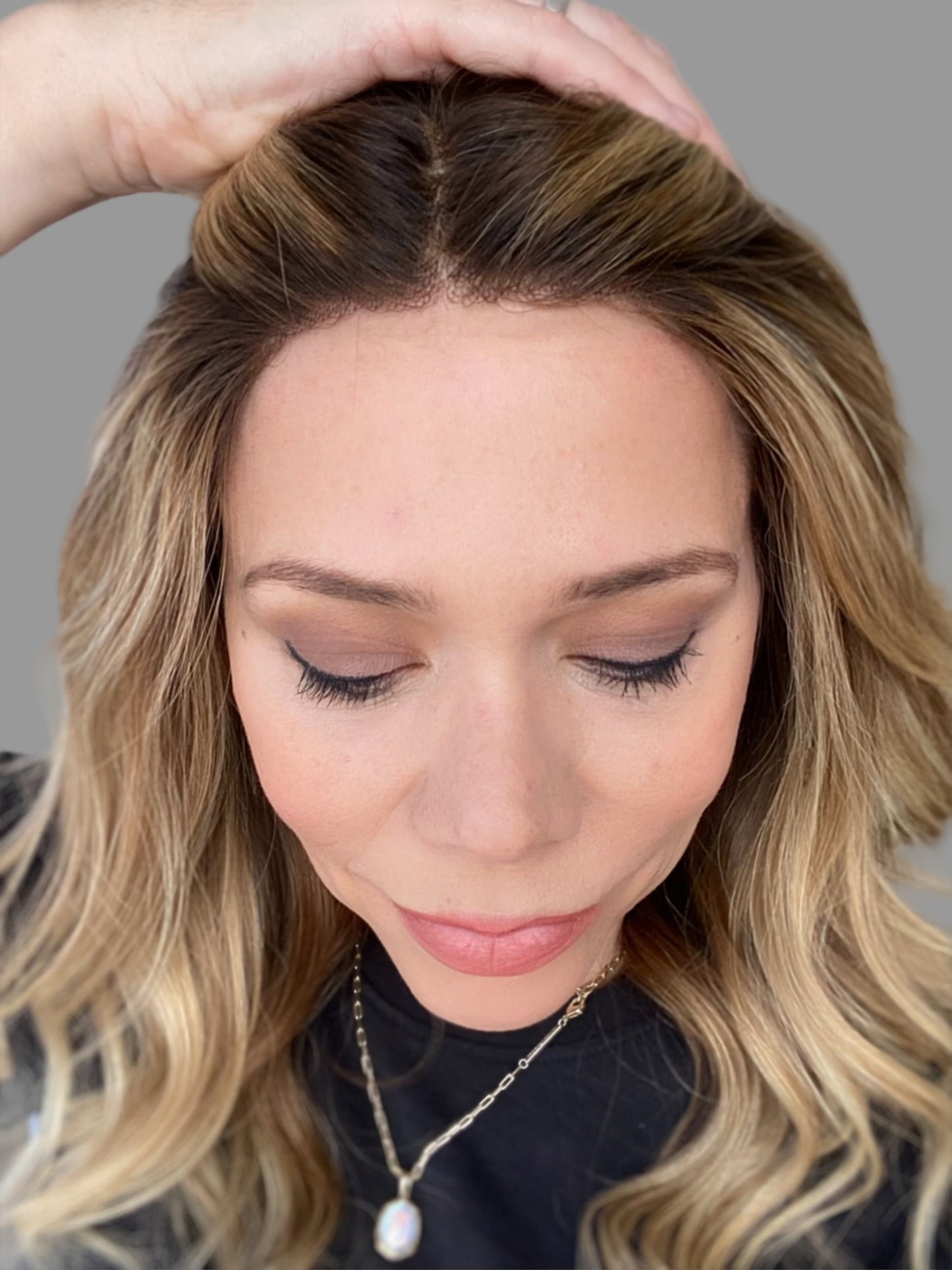HUMAN HAIR HAND TIED MONO TOP WIG (MEDIUM CAP). # 8570