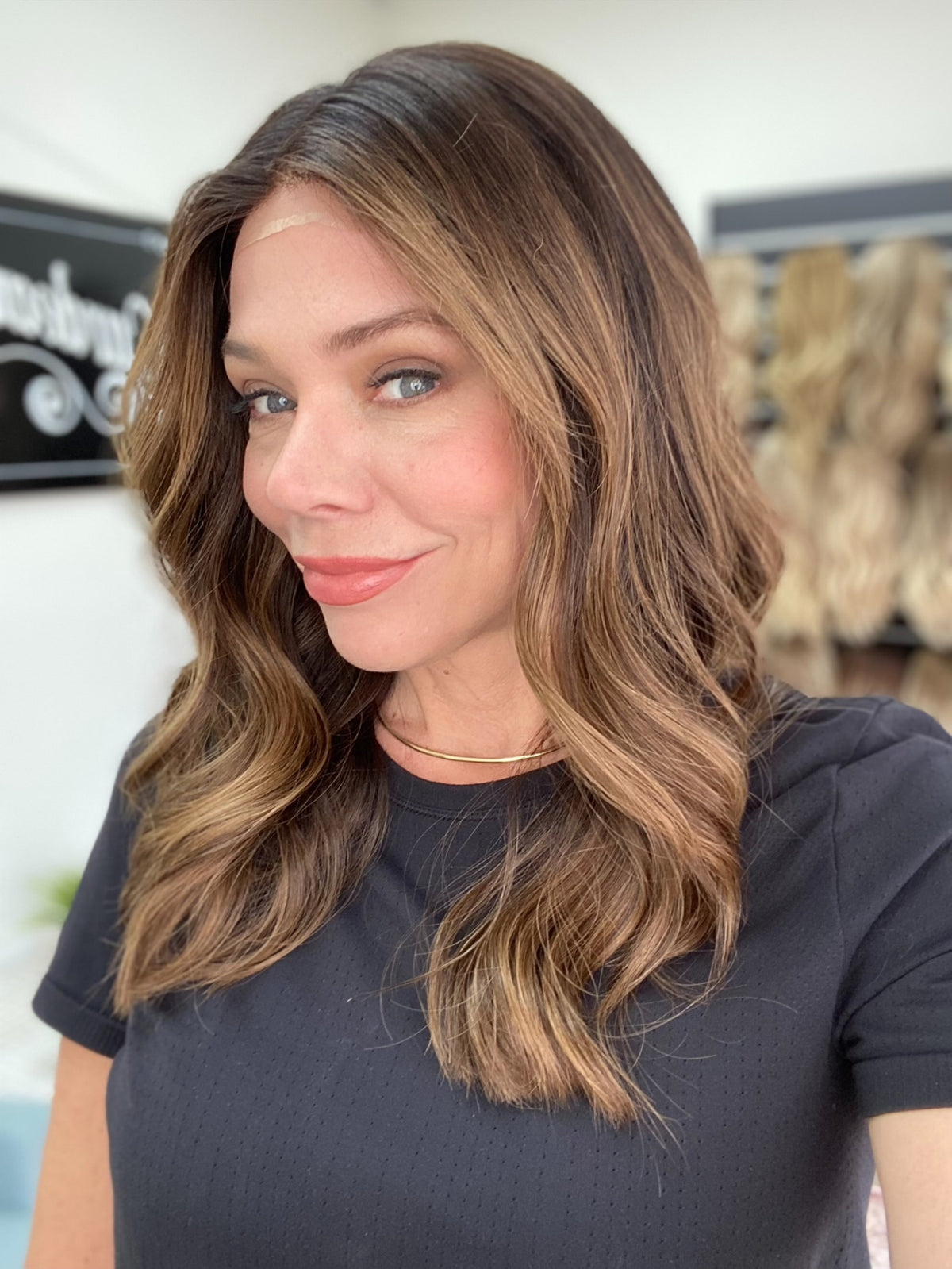 HUMAN HAIR HAND TIED, SILICONE LINED GRIPPER WIG (MEDIUM CAP) # 8754