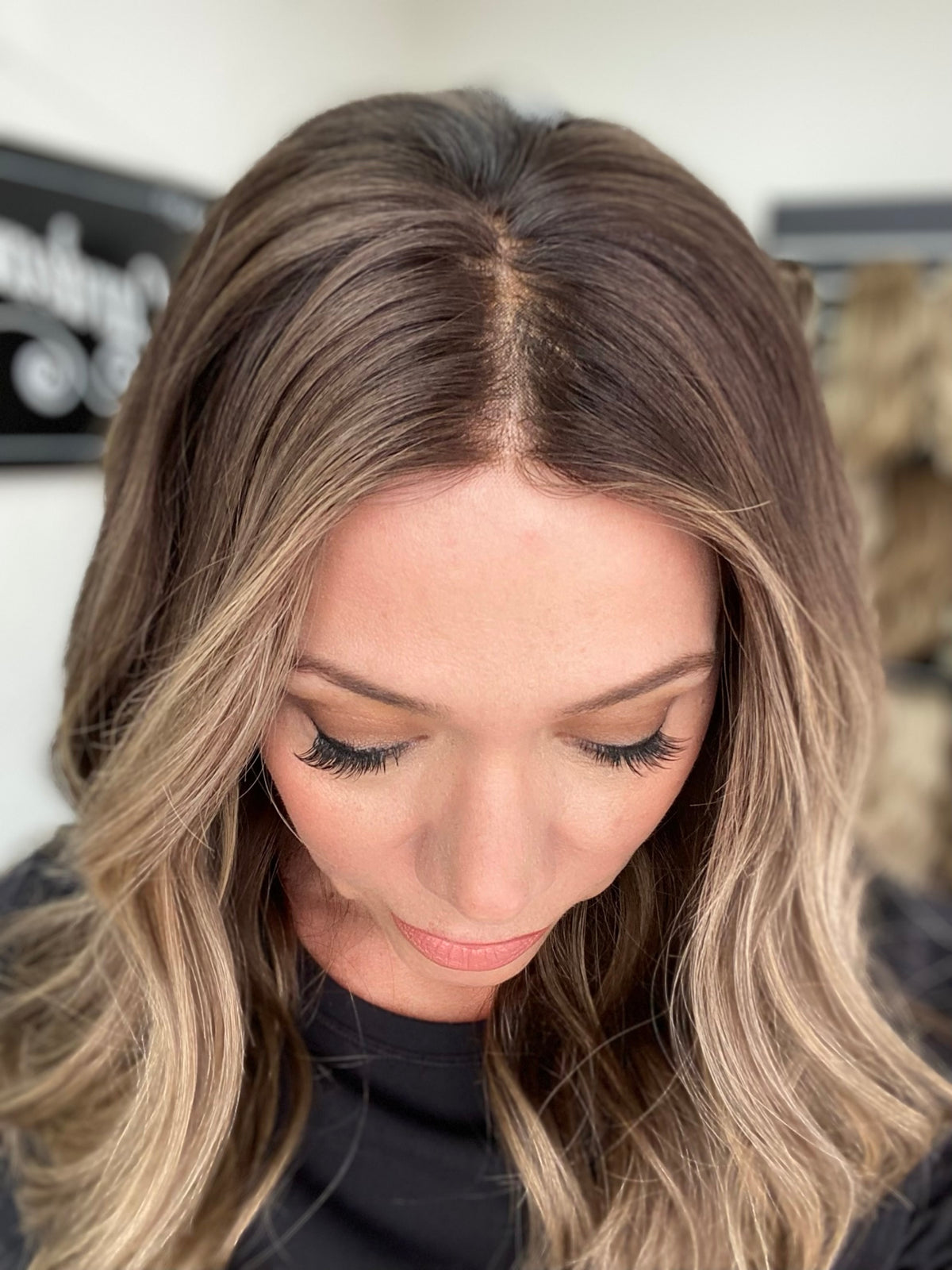 HUMAN HAIR HAND TIED MONO TOP WIG (MEDIUM CAP) # 8755