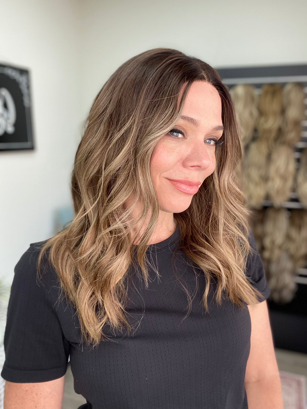 HUMAN HAIR HAND TIED DOUBLE MONO TOP WIG (MEDIUM CAP) # 8757