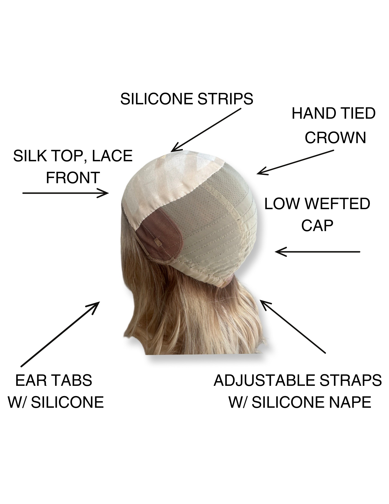 STOCK # BM610.10 GARDEAUX DELUXE HAND TIED CONTOUR CAP WIG