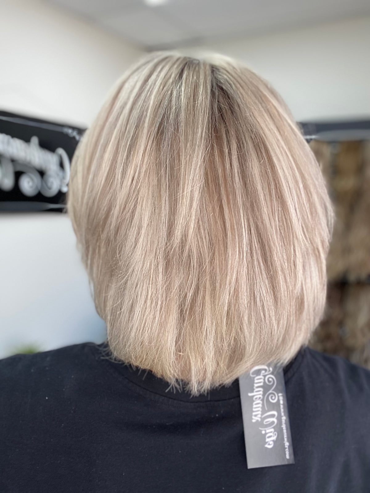 HUMAN HAIR EUROPEAN HAND TIED SHORT MONO TOP WIG (MEDIUM CAP) # 8768