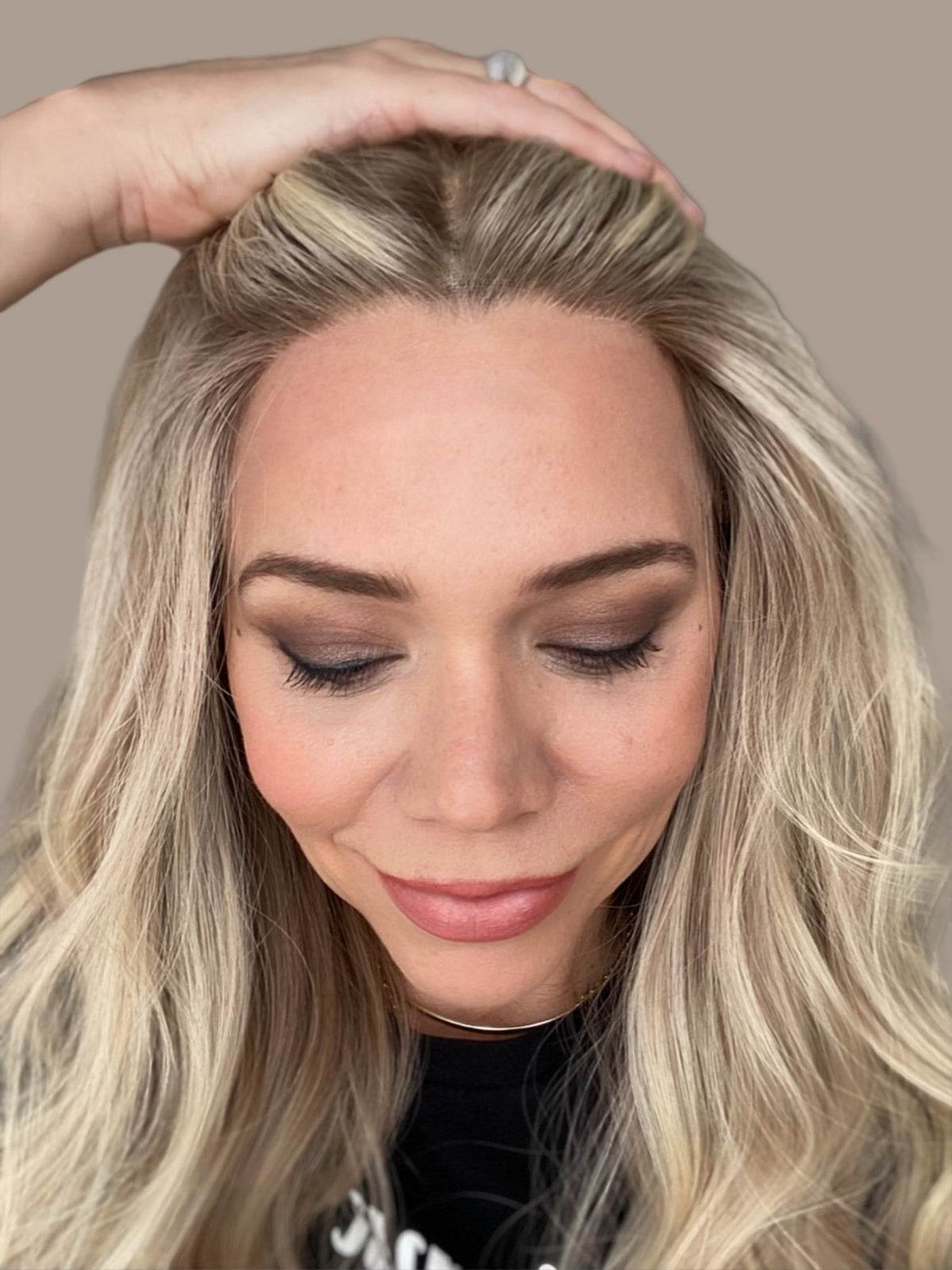 HUMAN HAIR  HAND TIED MONO TOP WIG # G-8588