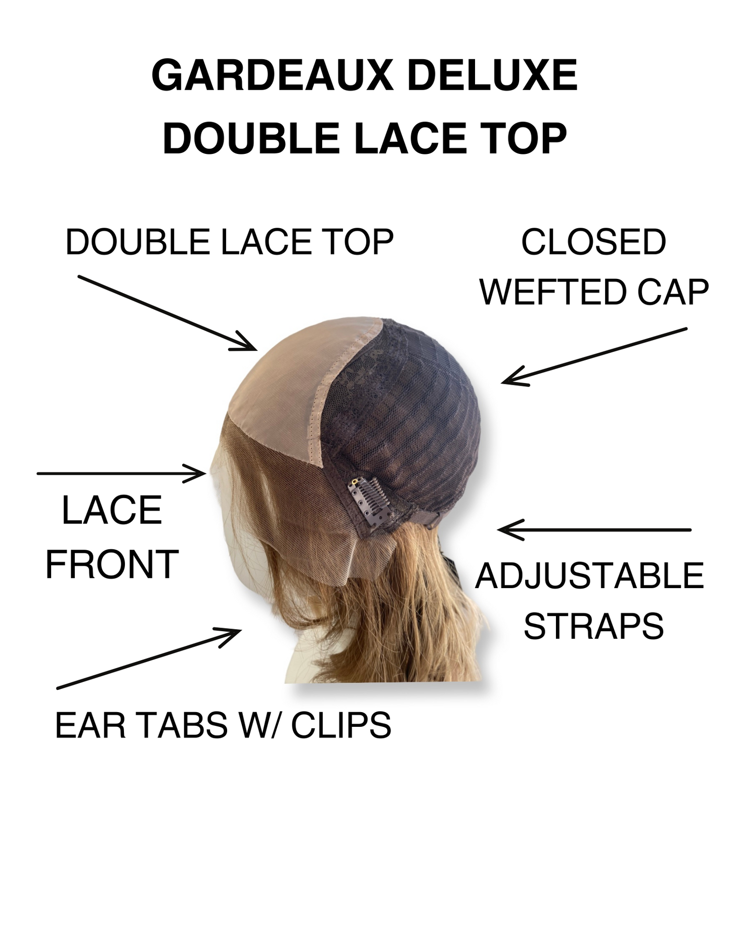 STOCK # LM09.14 GARDEAUX DELUXE DOUBLE LACE TOP WIG (SMALL CAP) *FINAL SALE
