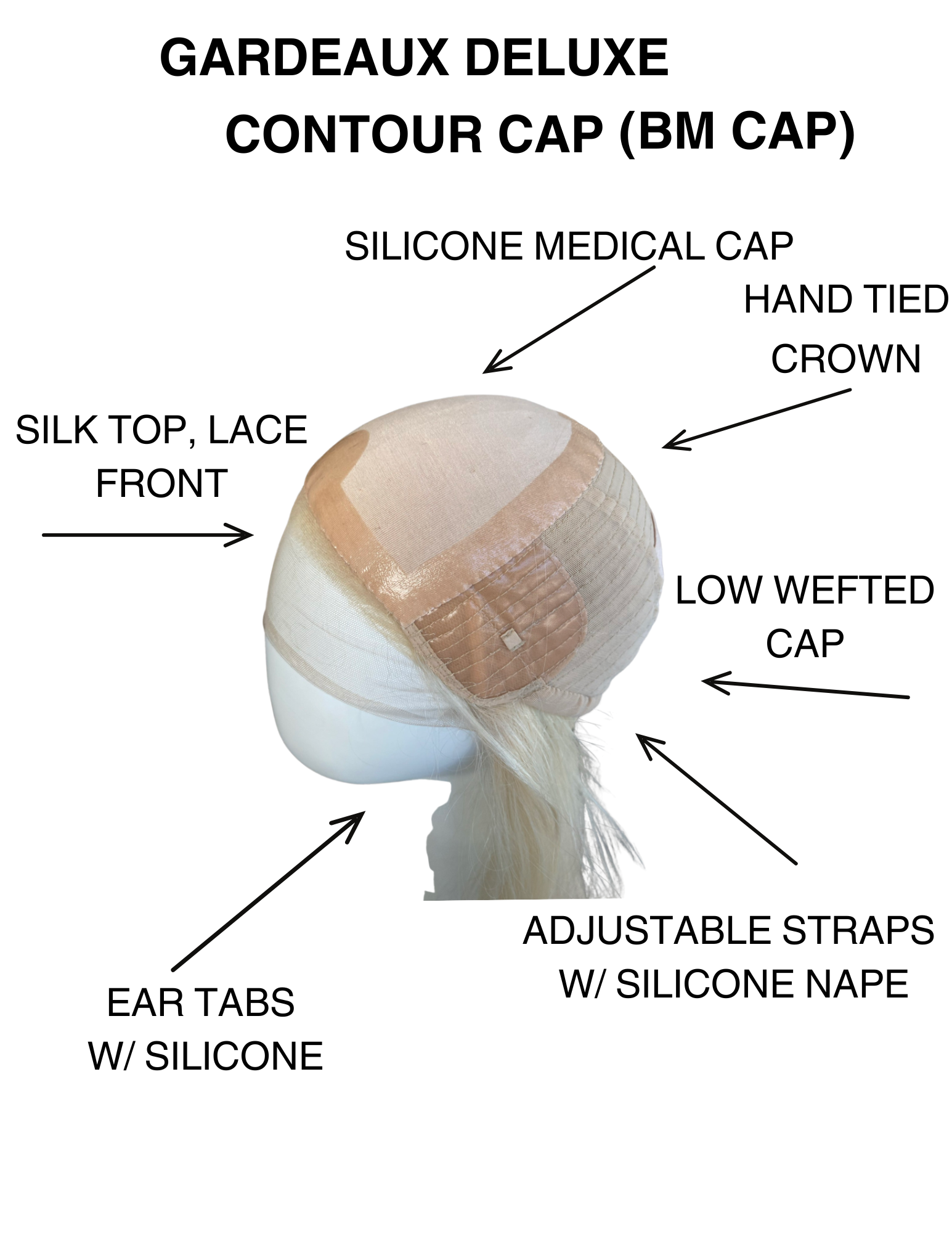 STOCK # BM621.14 GARDEAUX DELUXE  HAND TIED  CONTOUR CAP (SMALL CAP)