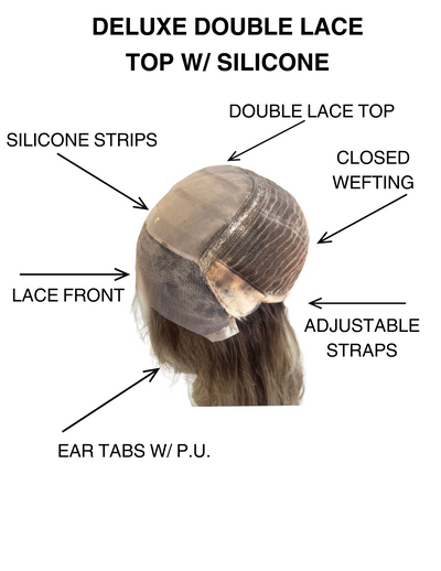 STOCK # LM10.14 GARDEAUX DELUXE DOUBLE LACE TOP SILICONE LINED WIG (MEDIUM CAP)