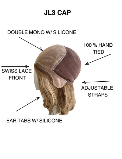 STOCK # JL3-325.5 GARDEAUX DELUXE HAND TIED MONO TOP W/ LACE FRONT WIG (SMALL CAP)