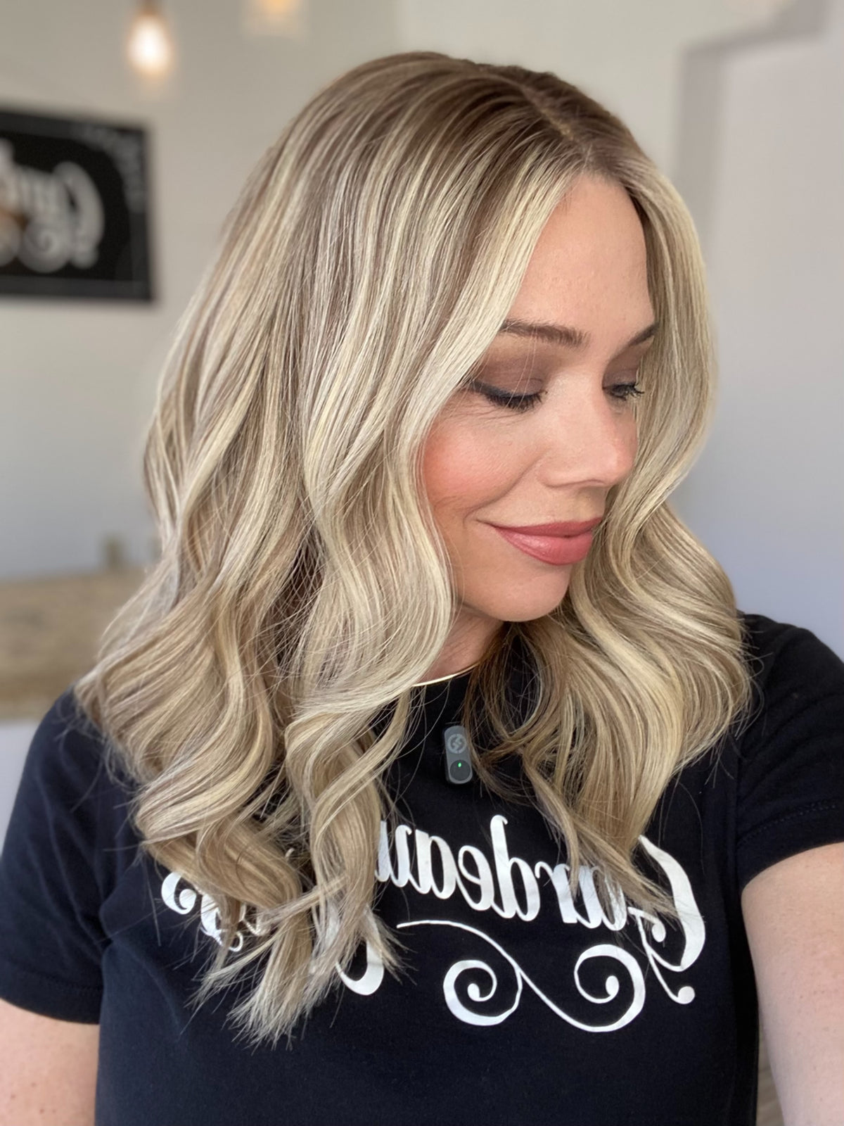 HUMAN HAIR HAND TIED MONO TOP W/ LACE FRONT WIG # G-8646
