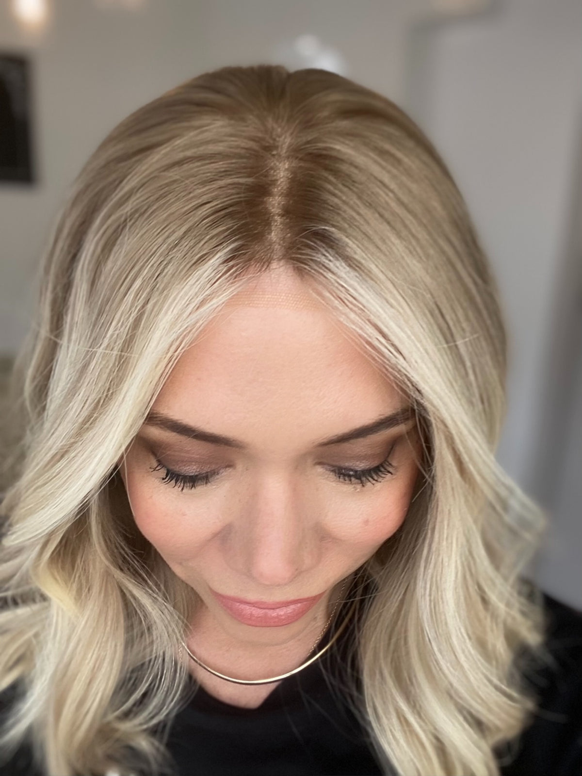 HUMAN HAIR HAND TIED SILICONE LINED WIG # G-8652