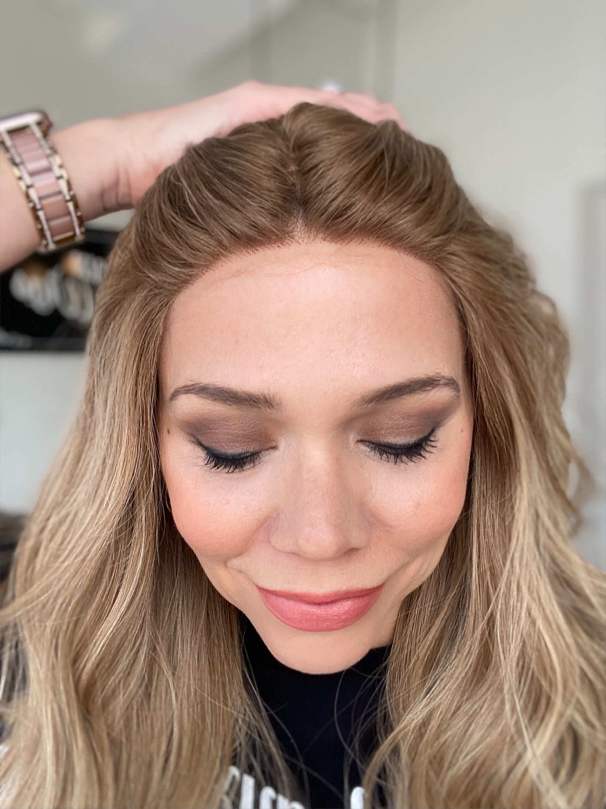 STOCK # JL3-344.16 GARDEAUX DELUXE HAND TIED MONO TOP W/ LACE FRONT WIG (MEDIUM CAP)