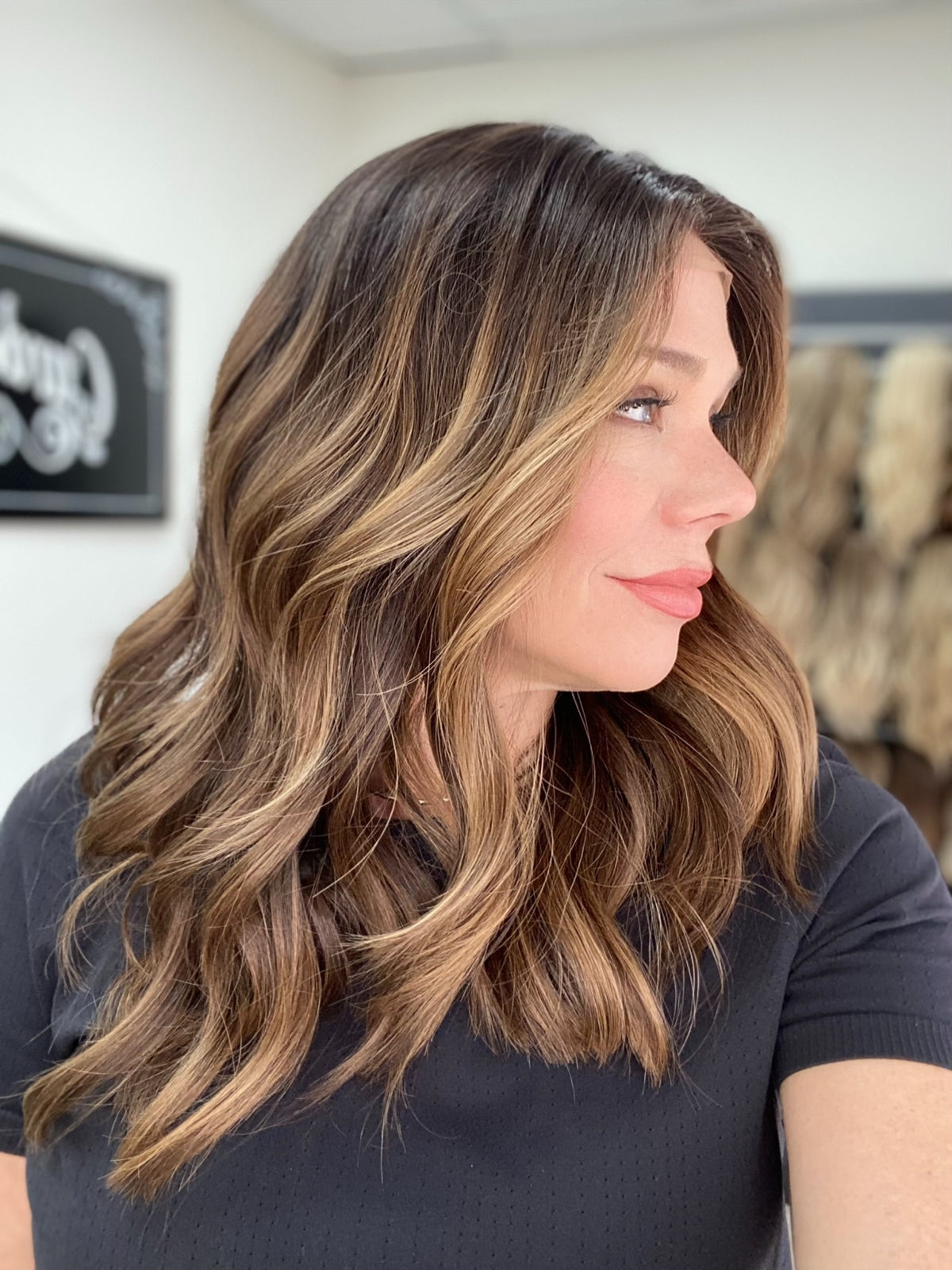 HUMAN HAIR HAND TIED, SILICONE LINED GRIPPER WIG (MEDIUM CAP) # 8754