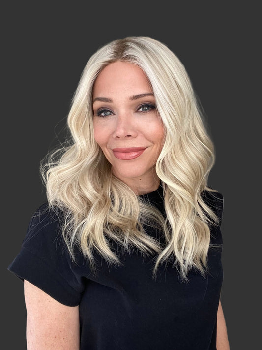 Silicone lined human hair blonde wig 