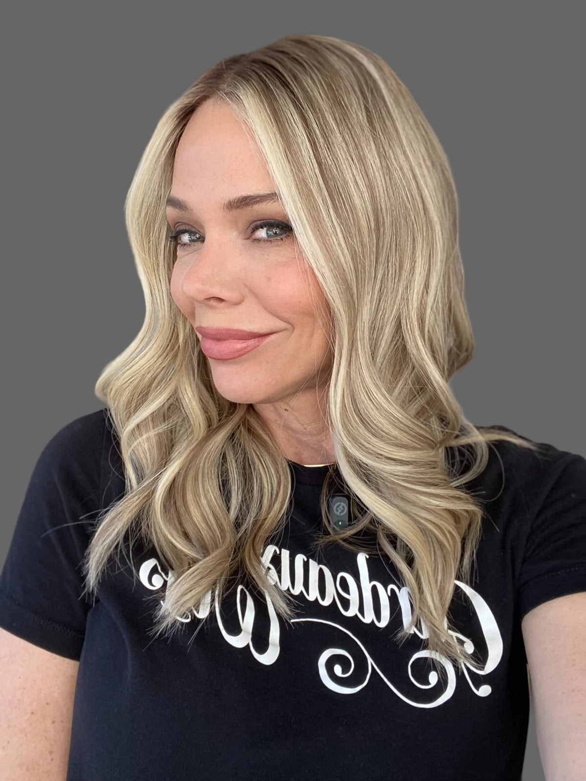 Blonde human hair mono top wig