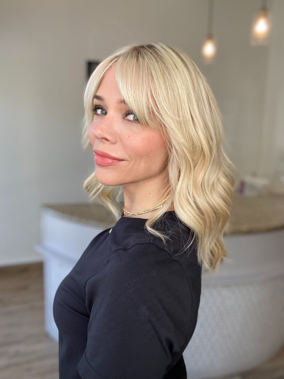 HUMAN HAIR  HAND TIED MONO TOP WIG (SMALL CAP) # G-8560