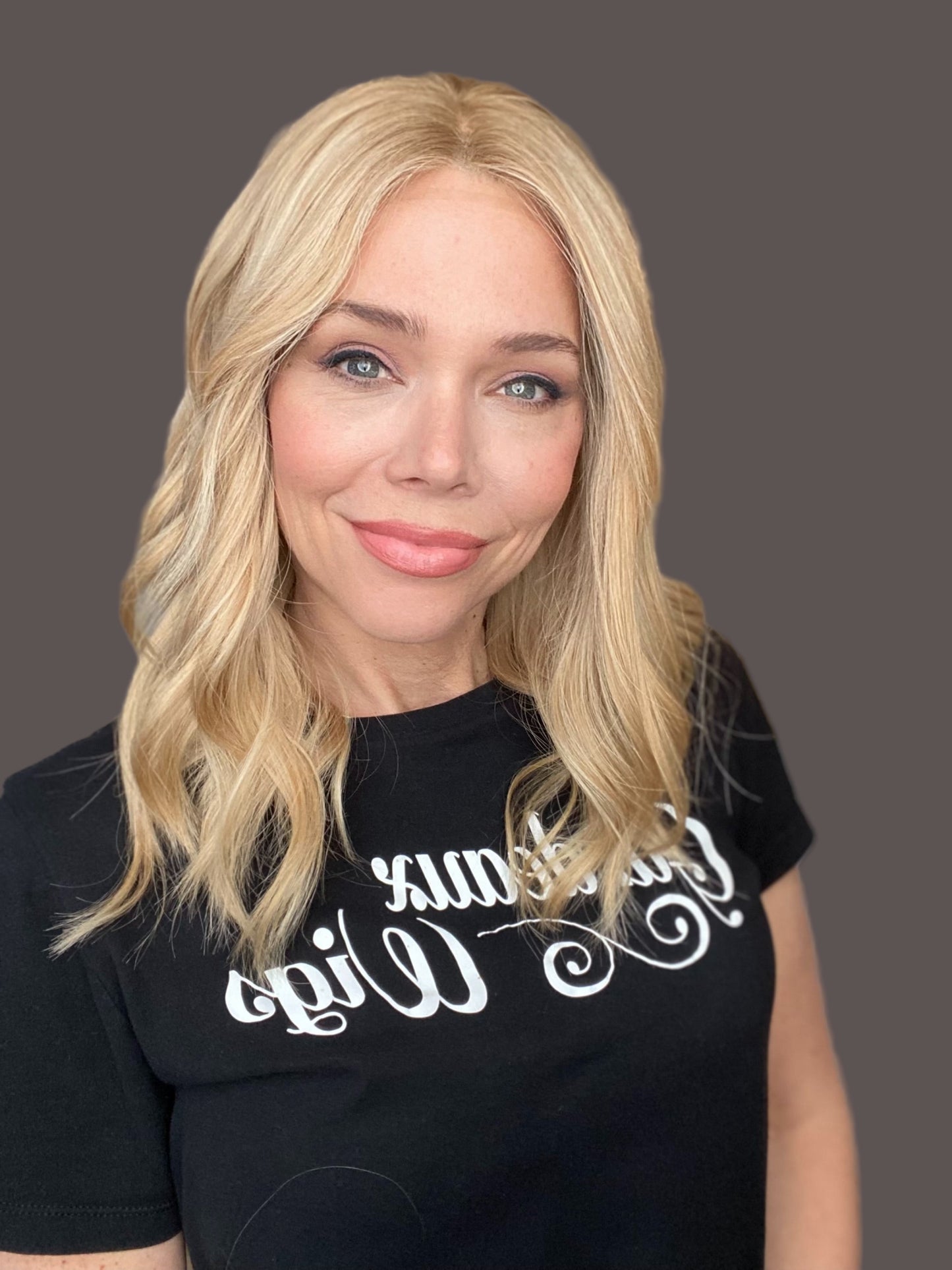 Golden blonde human hair wig with silicone lining