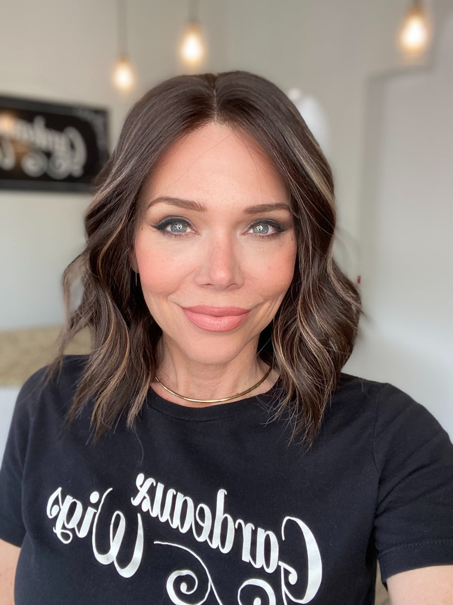 STOCK # LM412.6 GARDEAUX DELUXE DOUBLE LACE TOP SILICONE LINED WIG (MEDIUM CAP)