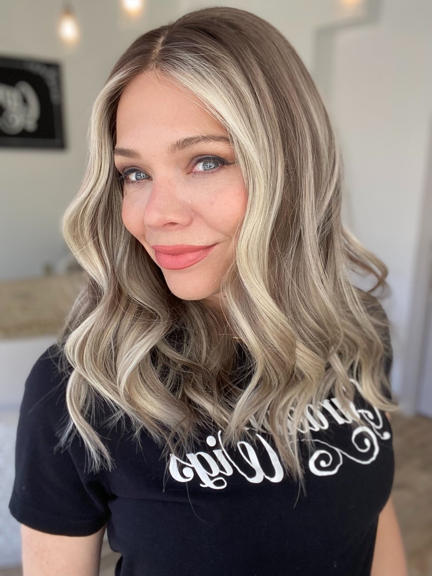 HUMAN HAIR HAND TIED MONO TOP WIG # G-8634