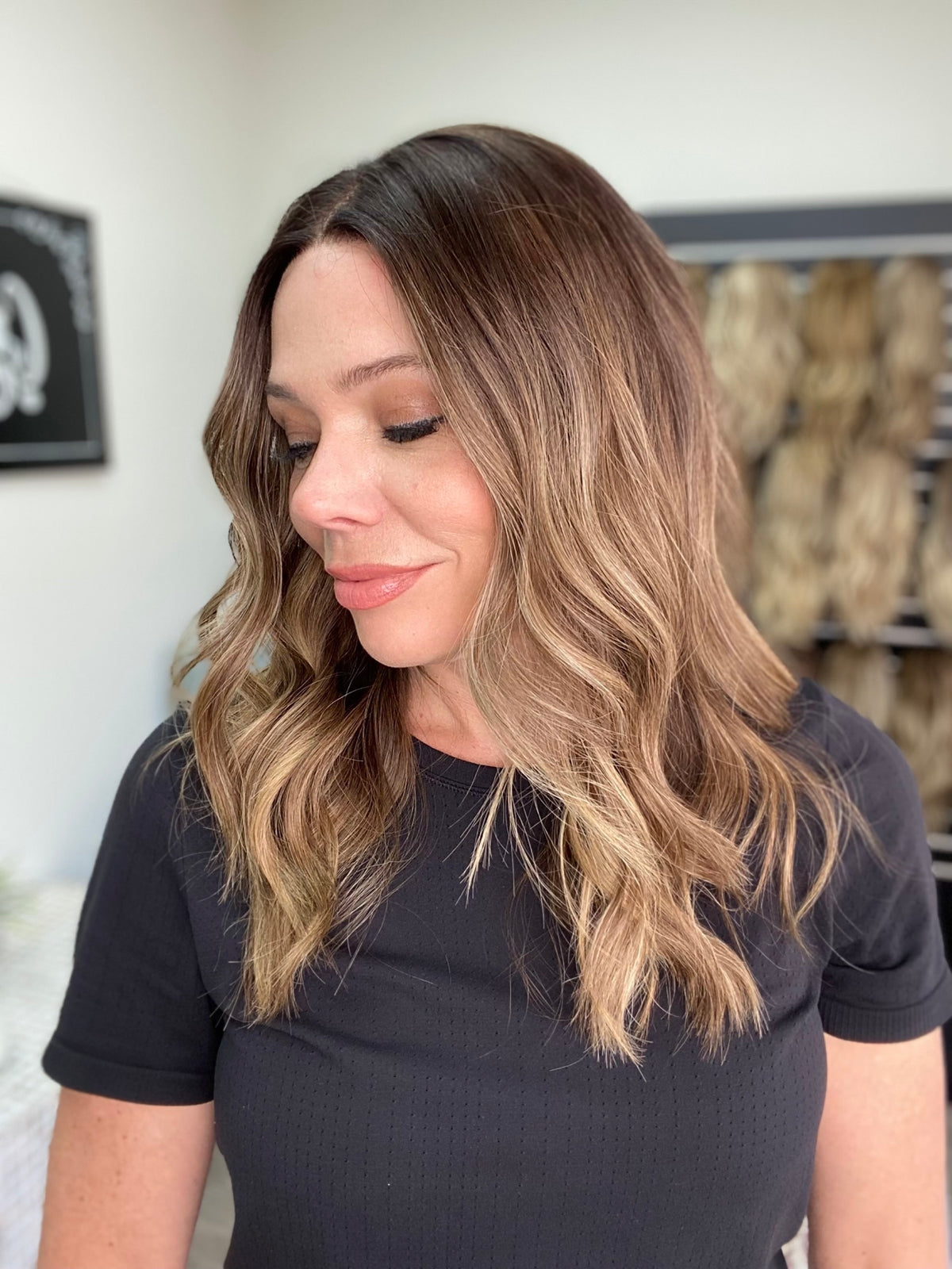 HUMAN HAIR HAND TIED DOUBLE MONO TOP WIG (MEDIUM CAP) # 8757