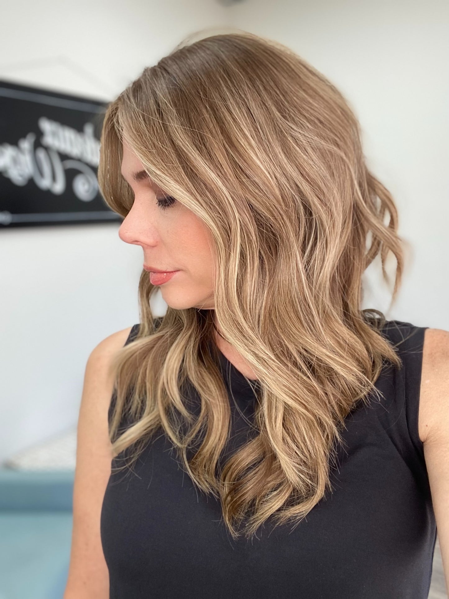 HUMAN HAIR HAND TIED DOUBLE MONO TOP WIG (MEDIUM  CAP) # 8705