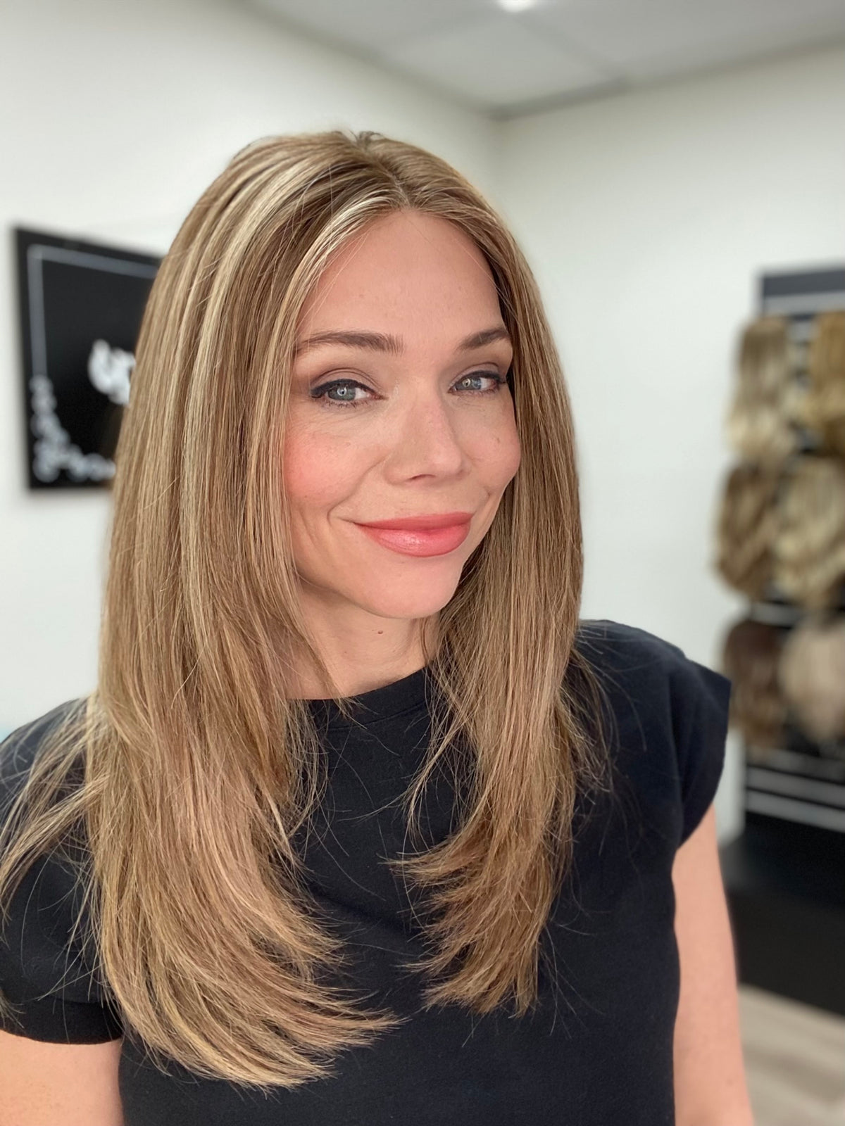 HUMAN HAIR HAND TIED MONO TOP W/ LACE FRONT WIG STOCK # JL3-362.14