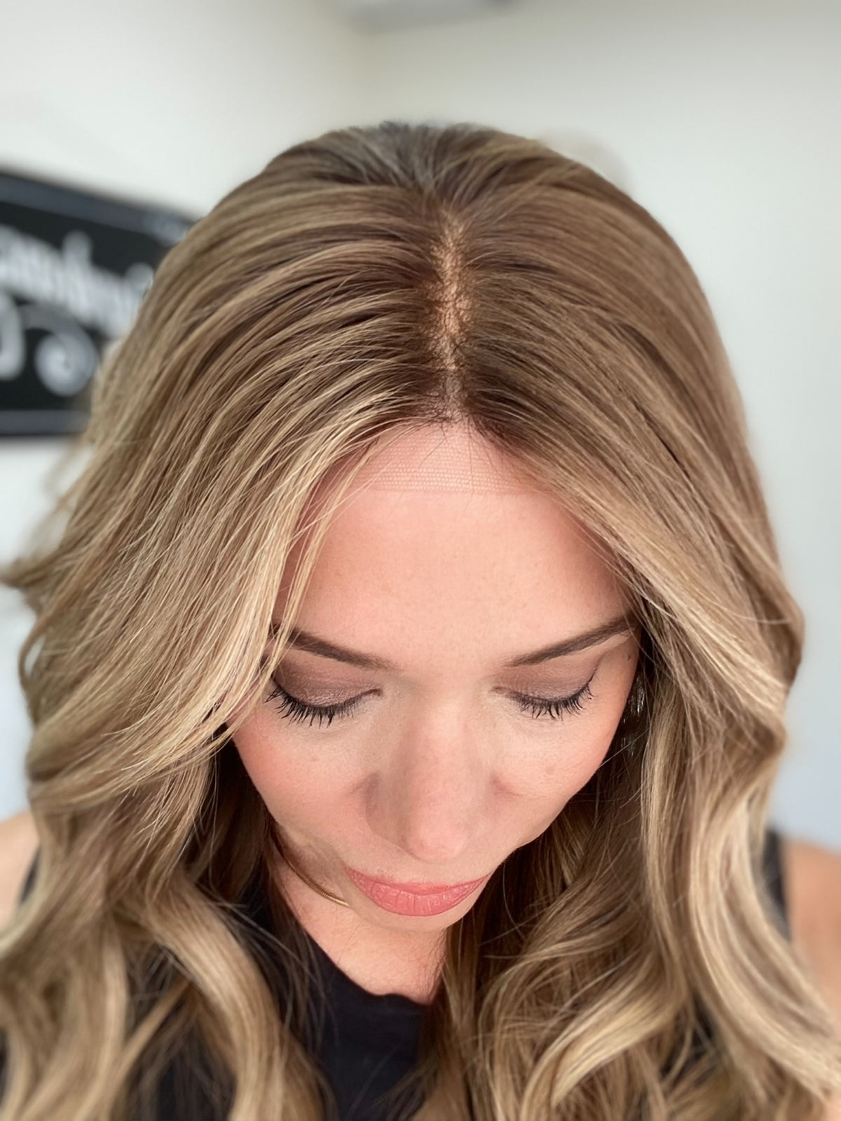 HUMAN HAIR HAND TIED DOUBLE MONO TOP WIG (MEDIUM  CAP) # 8705