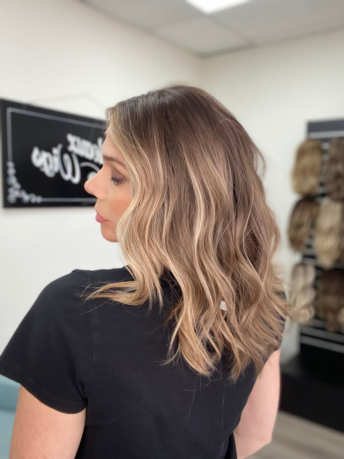 HUMAN HAIR LACE TOP WIG (SMALL CAP) # 8774