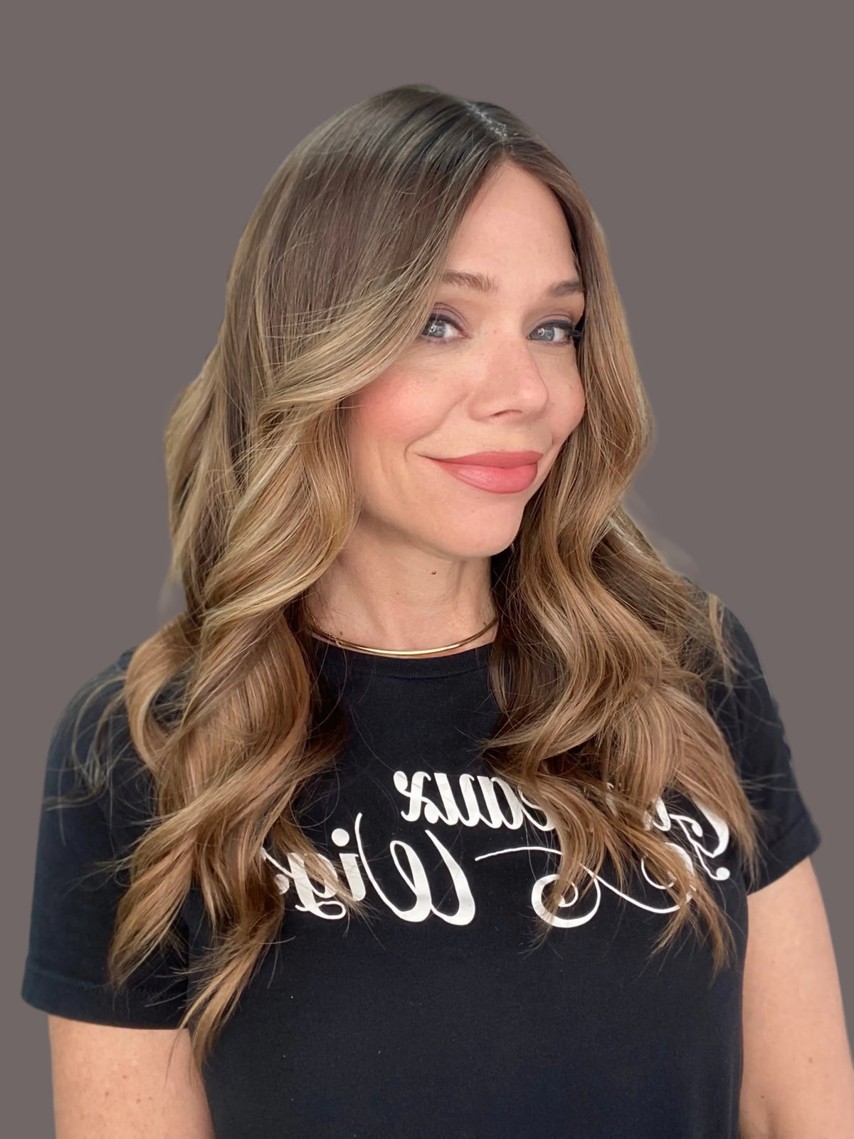 Long brown Human hair wig 