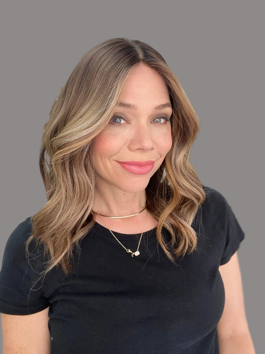 human Hair brown silk top wig 