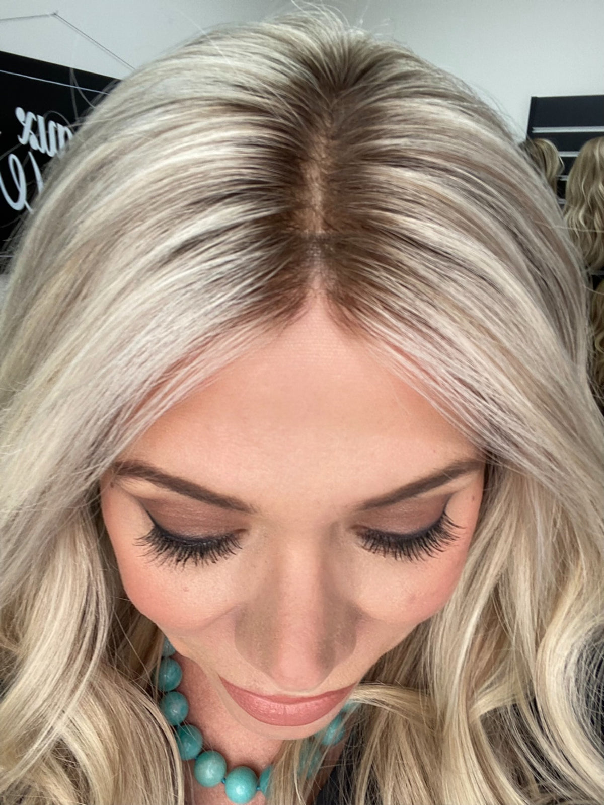 HUMAN HAIR HAND TIED DOUBLE MONO TOP WIG (MEDIUM CAP) # 8751