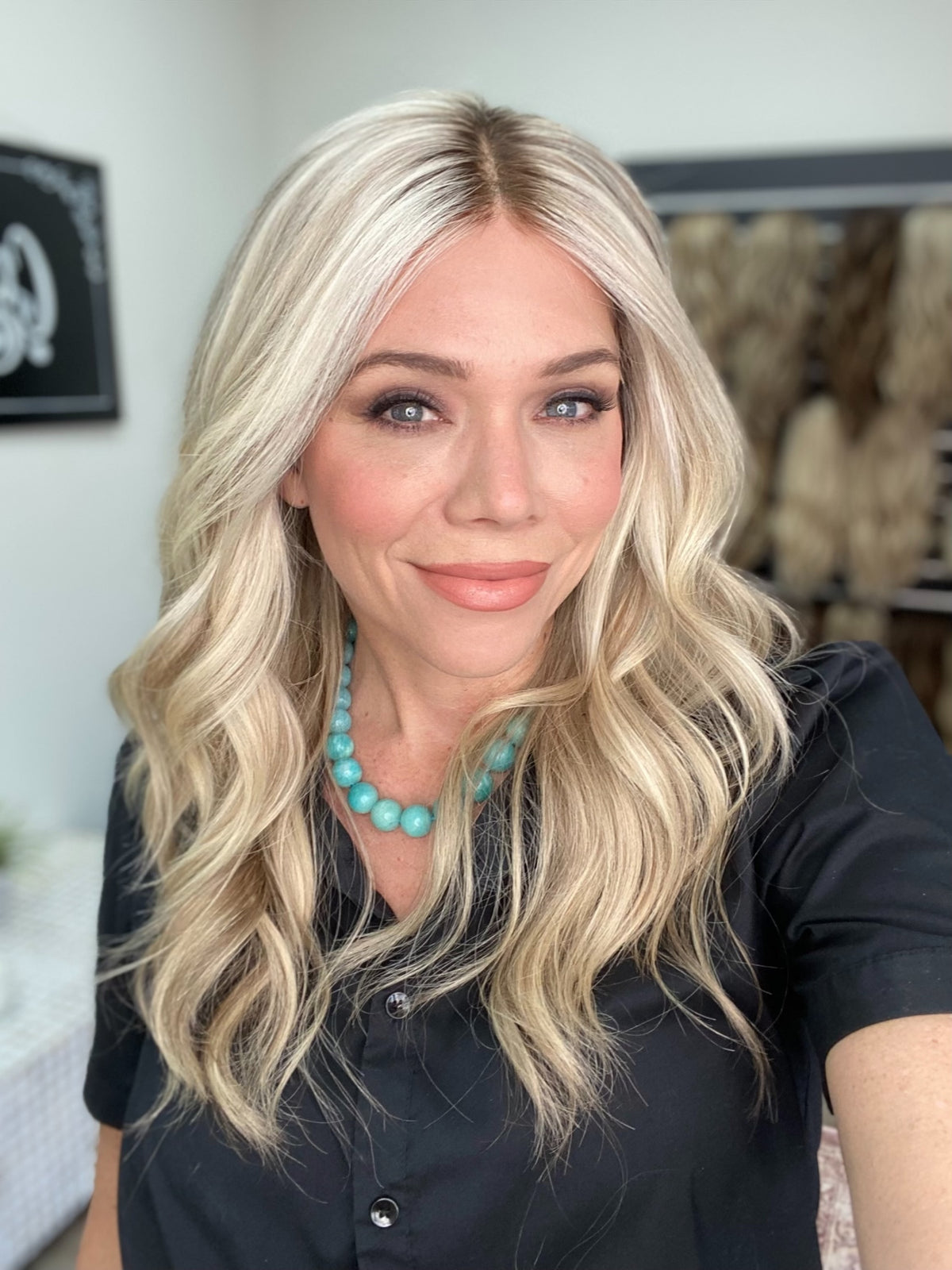 HUMAN HAIR HAND TIED DOUBLE MONO TOP WIG (MEDIUM CAP) # 8751
