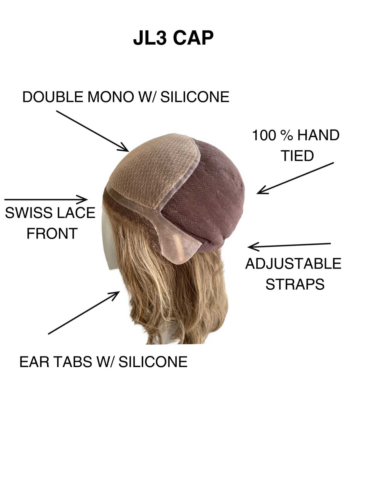 # 8709 GARDEAUX DELUXE HAND TIED DOUBLE MONO TOP WIG (SMALL CAP)